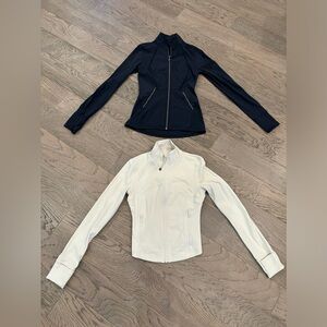Lululemon Navy Define Luon & NWOT Eggshell Define Cropped Nulu Jackets Sz 4
